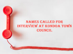 Names Called For Interview At Kondoa Town Council