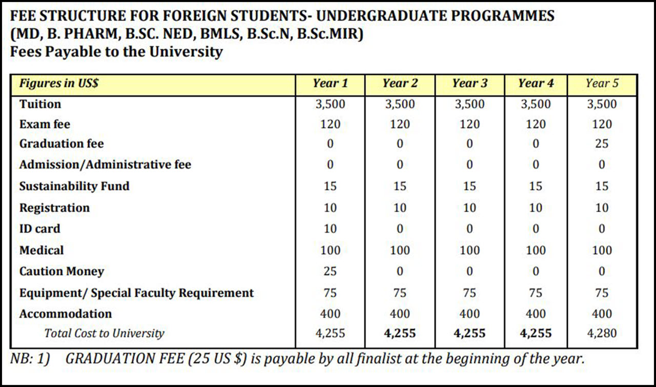 Bugando University fee Structure 2023/2024 For Foreigners 
